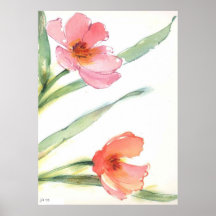 Floral watercolor print