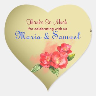 Floral Watercolor Thank You Favor Label Stickers Stickers