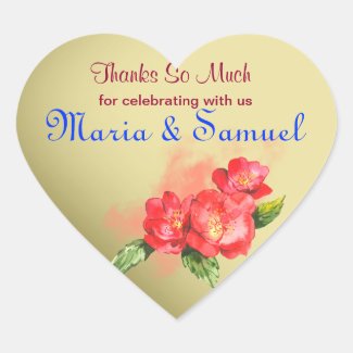 Floral Watercolor Thank You Favor Label Stickers Stickers