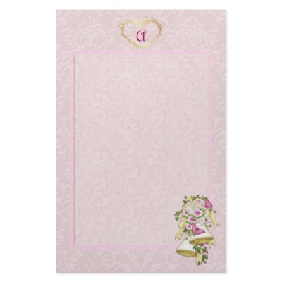 Floral Wedding Bells Stationery Paper