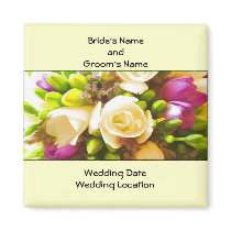 Floral Wedding Favor Magnet Template by DreamWed Floral Wedding Favor Magnet Template
