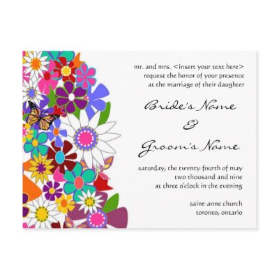 Floral Wedding Invitation Post Card