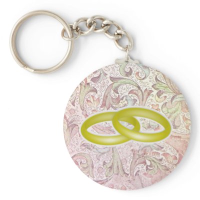 Floral Wedding Rings Key Chains by retroflavor