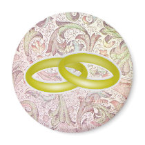 Floral Wedding Rings magnets by retroflavor Floral Wedding Rings magnets