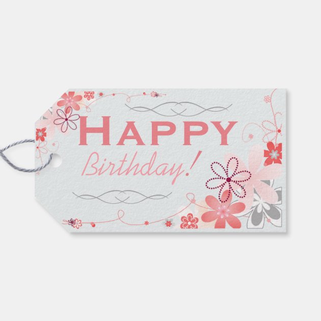 Floral Whimsy Birthday Gift Tags Pack Of Gift Tags-0