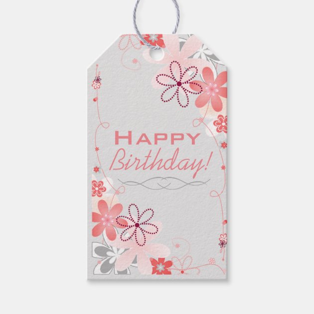 Floral Whimsy Birthday Gift Tags Pack Of Gift Tags-1