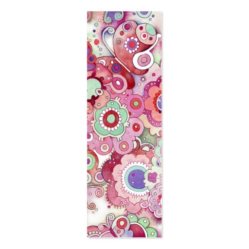 Floral Whimsy Bookmark Business Cards (front side)