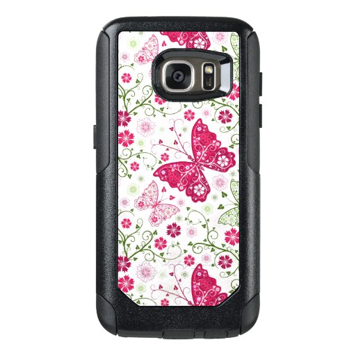 Floral White Pattern OtterBox Samsung Galaxy S7 Case | Zazzle