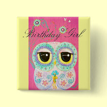 Floral Wishes - Birthday Girl buttons
