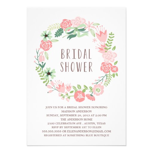 Floral Wreath | Bridal Shower Invitation