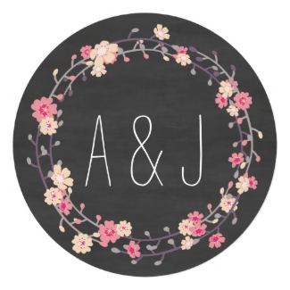 Floral Wreath Chalkboard Wedding