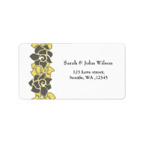 floral "yellow gray",return address label