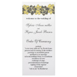 floral "yellow gray" Wedding program Rack Card