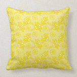 Floral Yellow Lace Throw Pillows