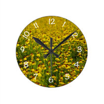 Floral yellow wildflowers photo clock