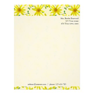 Floral Yellow Wildflowers Photo Custom Address