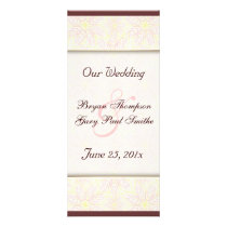 Floraline Mauve WEDDING Program rack card rack cards
