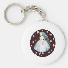 Florals & Bride Key Chain