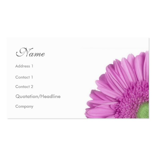 Florals - Gerbera Daisy Business Card Templates (front side)