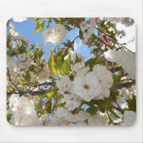 FLORA'S FEAST WHITE BLOSSOM mousepads