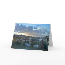 Florence - Arno Sunset Greeting Cards