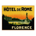 Florence Italy HOTEL DeROME Post Card