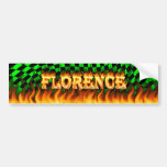 Florence real fire and flames bumper sticker desig