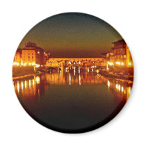 Florence river at night magnets by netsova Florence river at night magnets