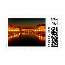 Florence river at night postage stamps