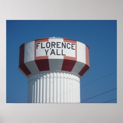 Florence Y'all Water Tower Poster