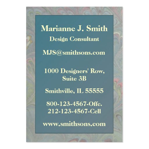 Florentine Marbling Abstract Business Card (back side)