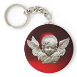 FLORENTINE RENAISSANCE ANGEL,Red Ruby Gem Keychains