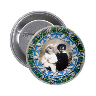 Blue And Brown Baby Shower Buttons and Blue And Brown Baby Shower Pins
