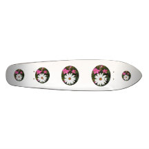 Flores blancas y rosadas bonitas. Oval Monopatines