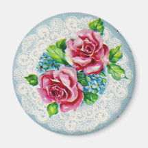 Flores bonitas del vintage imán de nevera