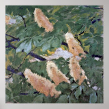 flores de la castaña de caballo de Koloman Moser Poster