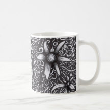 Flores de la fantasía taza de café