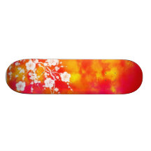 flores en el fuego patineta personalizada
