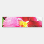 Flores rosadas rosadas de la alegría pegatina de parachoque