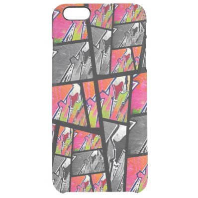 Florescent Black&White Abstract Clear iPhone 6 Plus Case
