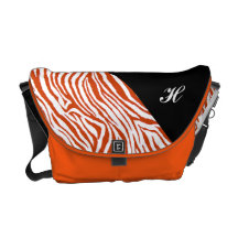 FLORESCENT ORANGE- ZEBRA PRINT-MESSENGER BAG