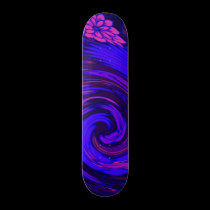 Florescent Pink Floral Surge Skate Board skateboards