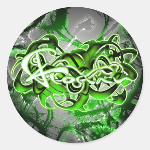 Florian Round Stickers
