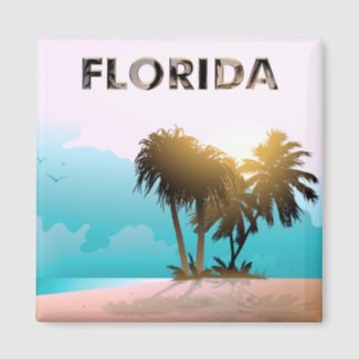 Florida 2 Inch Square Magnet