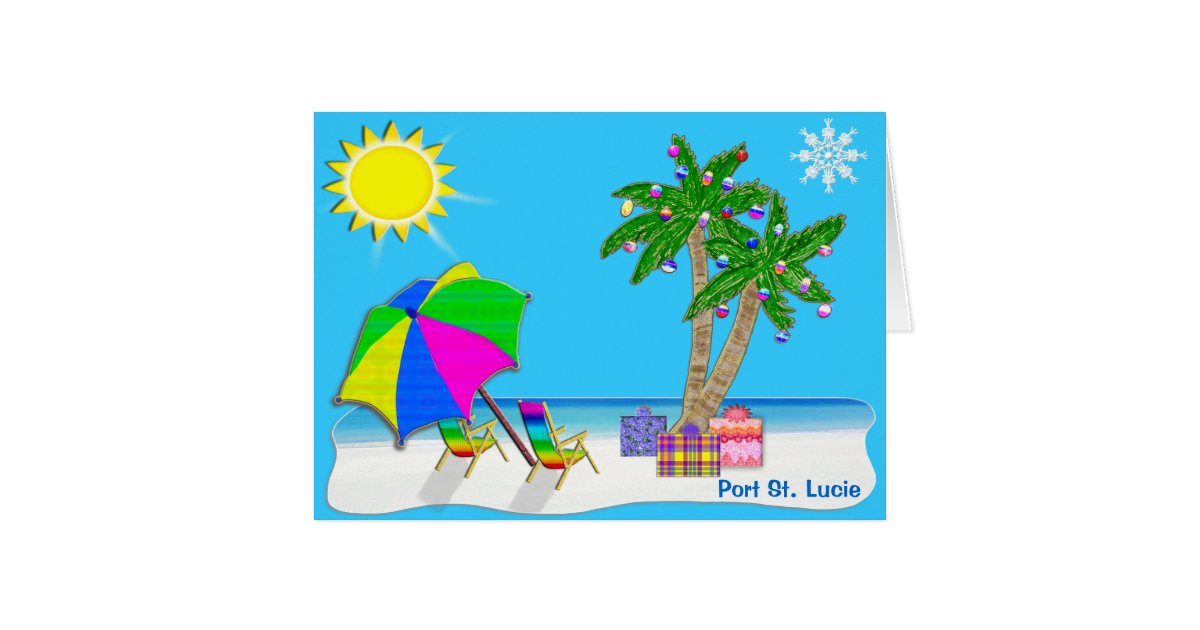 Florida Beach Christmas Cards With Your City Zazzle