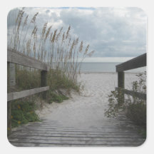 Florida Beach Path Square Sticker
