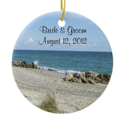 Florida Beach Wedding Ornament
