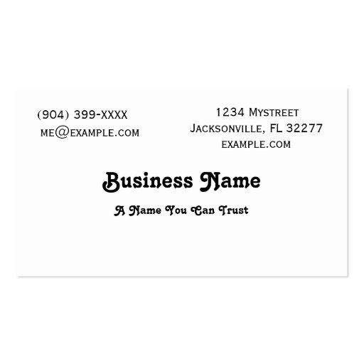 Florida Business Card (back side)
