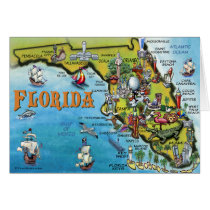Florida Cartoon Map Card