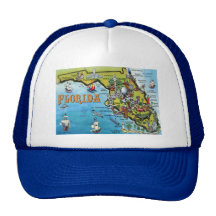 Florida Cartoon Map Hat